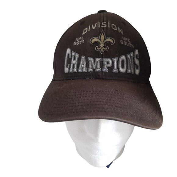 New Orleans Saints 2011 NFL Division Champions Baseball Cap NFC South Strapback - Picture 2 of 10